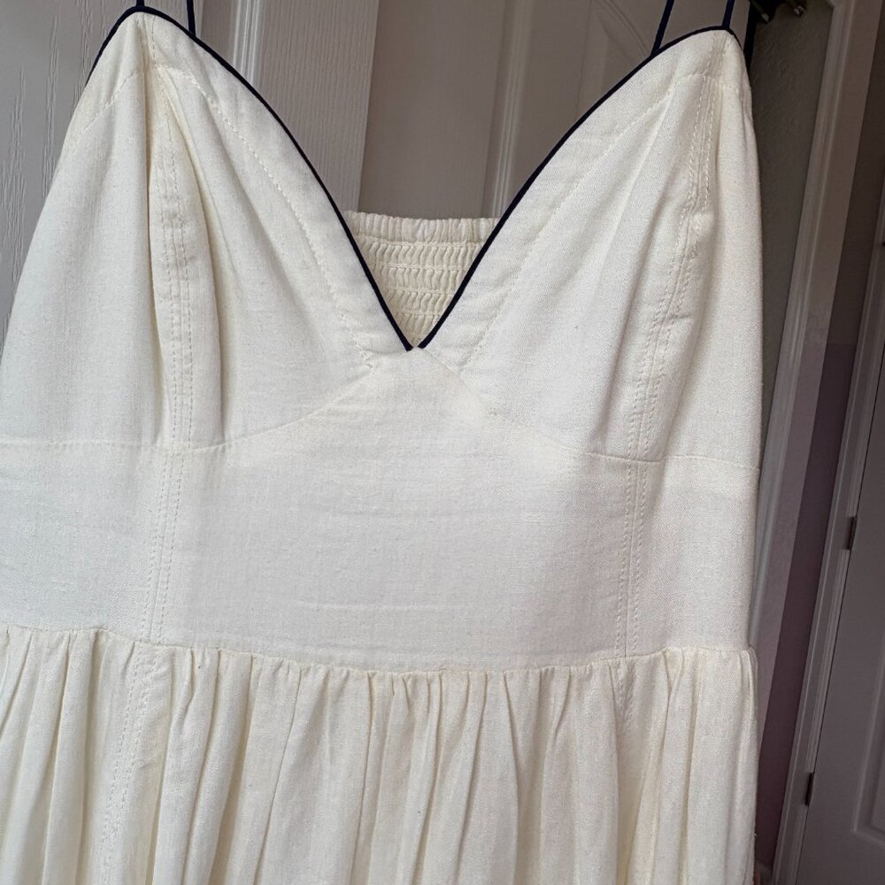 Maeve Cream Midi Sundress with Contrast Piping - Picture 7 of 14